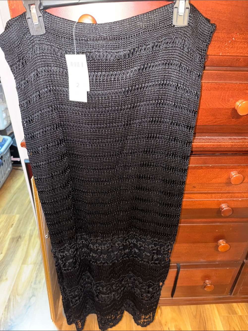 Chico's Black Crochet Maxi Skirt